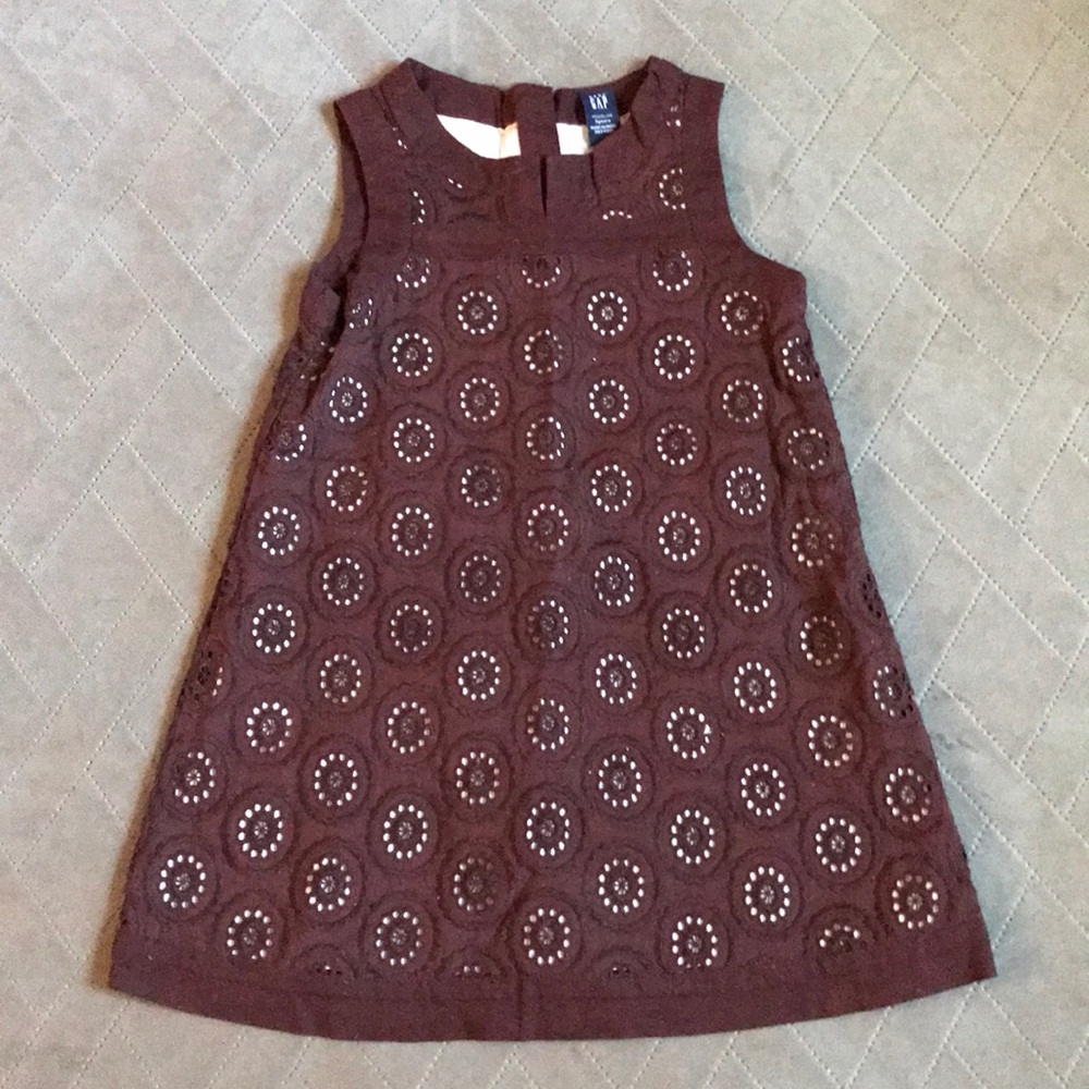 NWOT Baby Gap Brown Eyelet dress Sz 3T